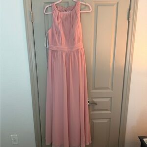 Azazie Blush Pink Chiffon Prom Dress